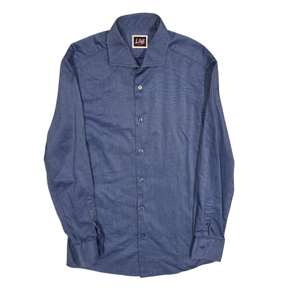 Pal Zileri LAB Dress Shirt Oxford Long Sleeve Button Up Cotton Blue 14 1/2 XS